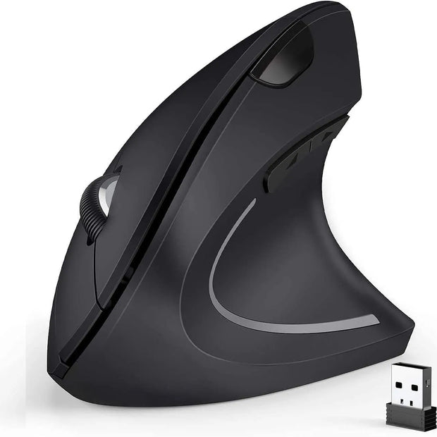 Mouse Inalámbrico Ergonómico – USB, Diseño Antifatiga para Laptop y PC
