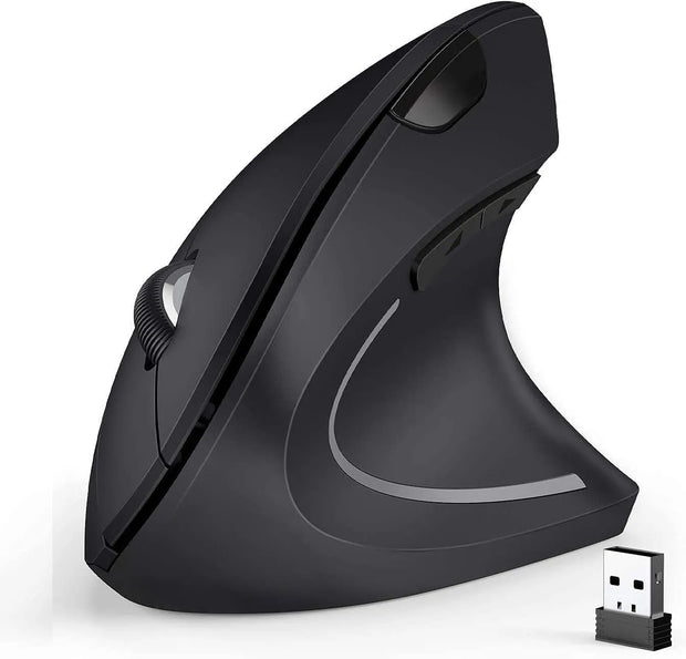 Mouse Inalámbrico Ergonómico – USB, Diseño Antifatiga para Laptop y PC