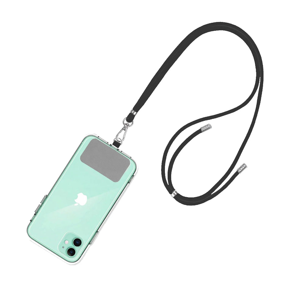 Strap Porta Celular Universal – Correa Negra con Cordón Ajustable