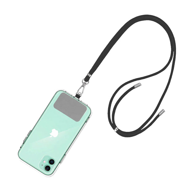 Strap Porta Celular Universal – Correa Negra con Cordón Ajustable