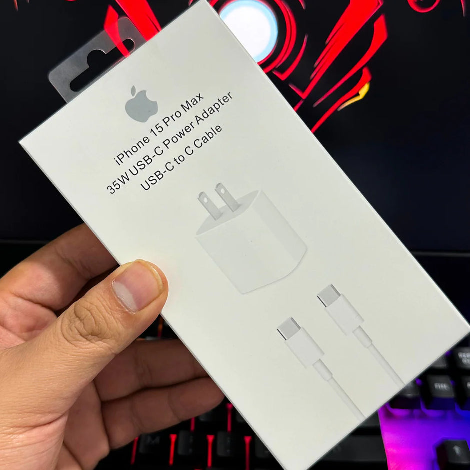 Cargador iPhone 35W con Cable Tipo C a Tipo C – Carga Súper Rápida