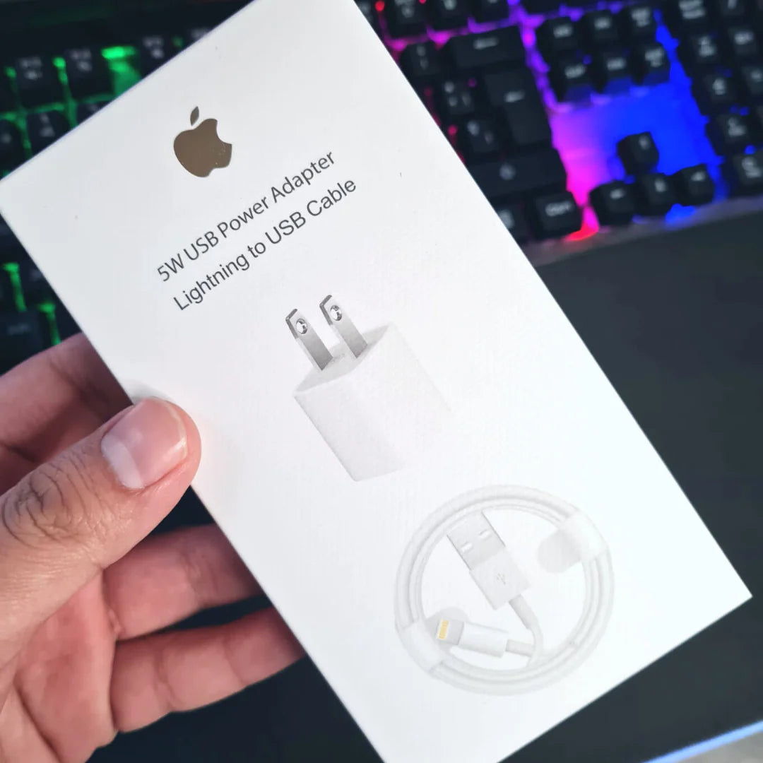 Cargador iPhone 5W 2 en 1 – Compacto y Versátil