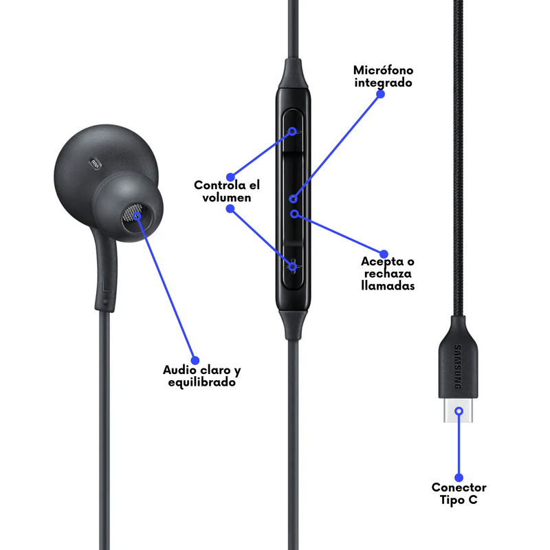 Manos Libres Samsung AKG Tipo C – Audífonos con Micrófono