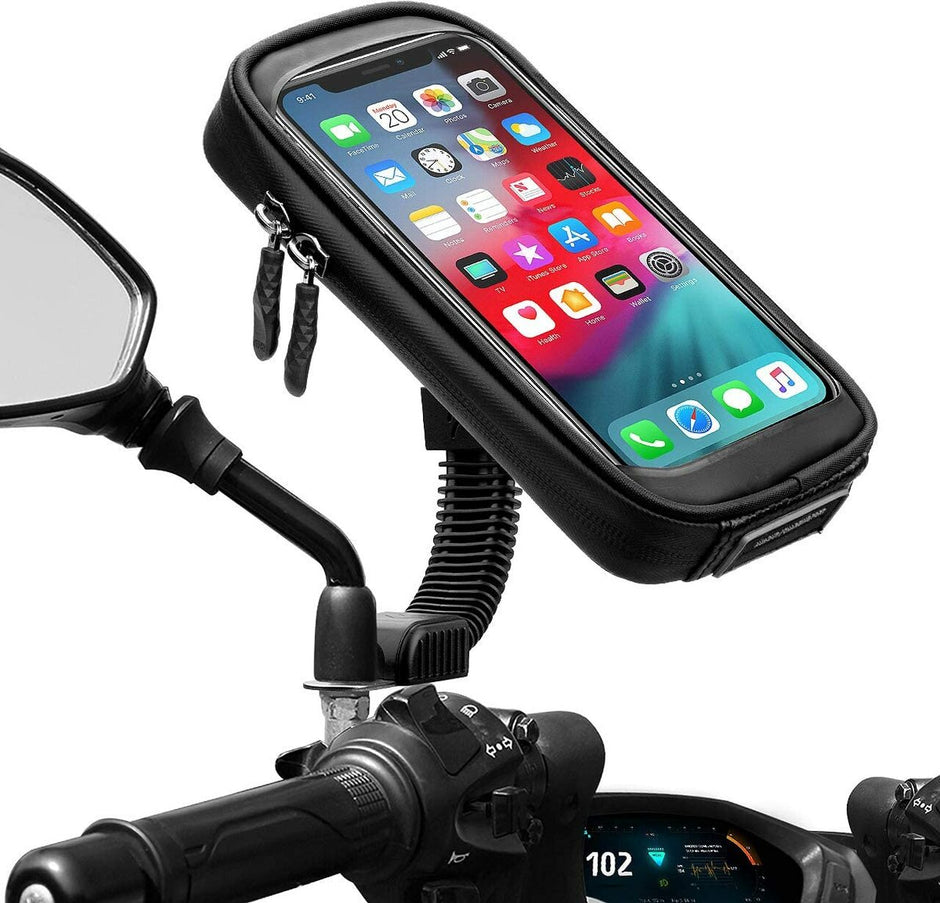 Holder para Motocicleta – Soporte Ajustable para Celular en Retrovisor