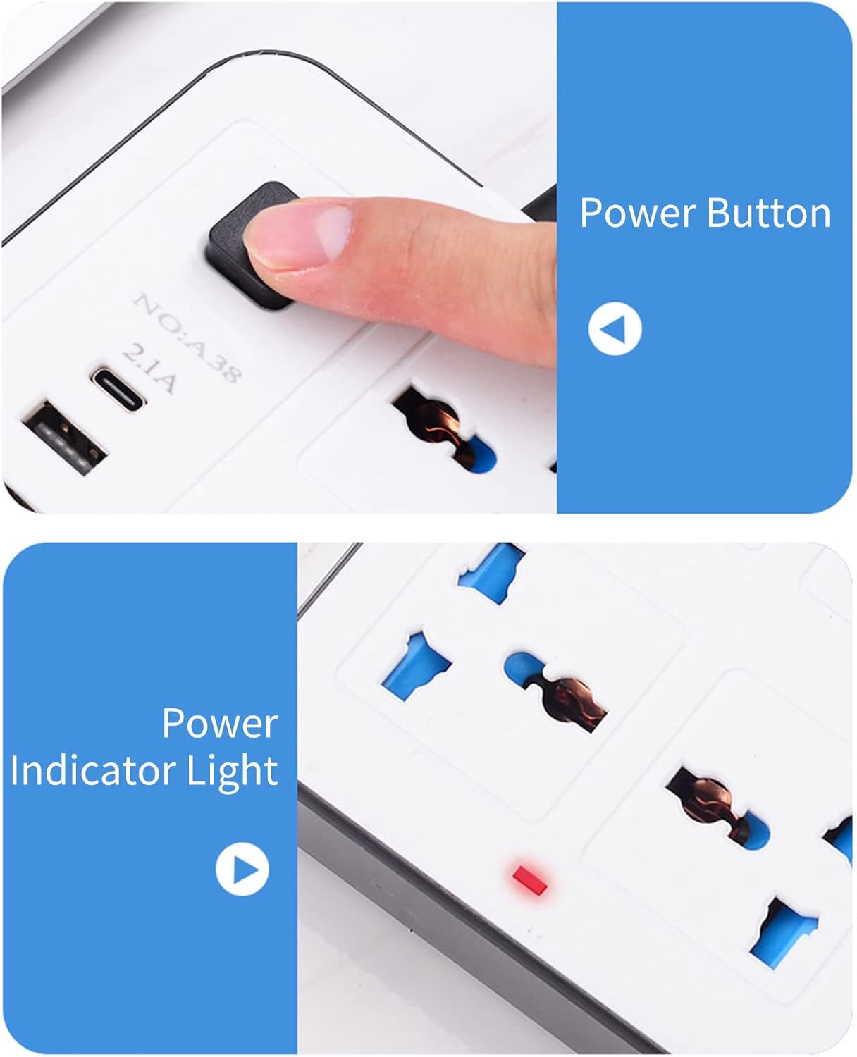 Regleta Multi Puertos con 6 Tomas, 3 USB y 1 Puerto Tipo C – Protección y Versatilidad