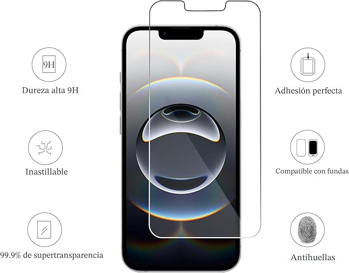 Protector de Pantalla Cristal Templado - Dureza 9H contra golpes y Rayaduras
