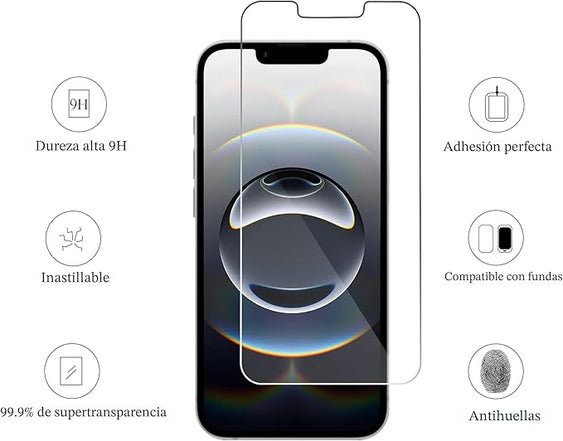 Protector de Pantalla Cristal Templado - Dureza 9H contra golpes y Rayaduras