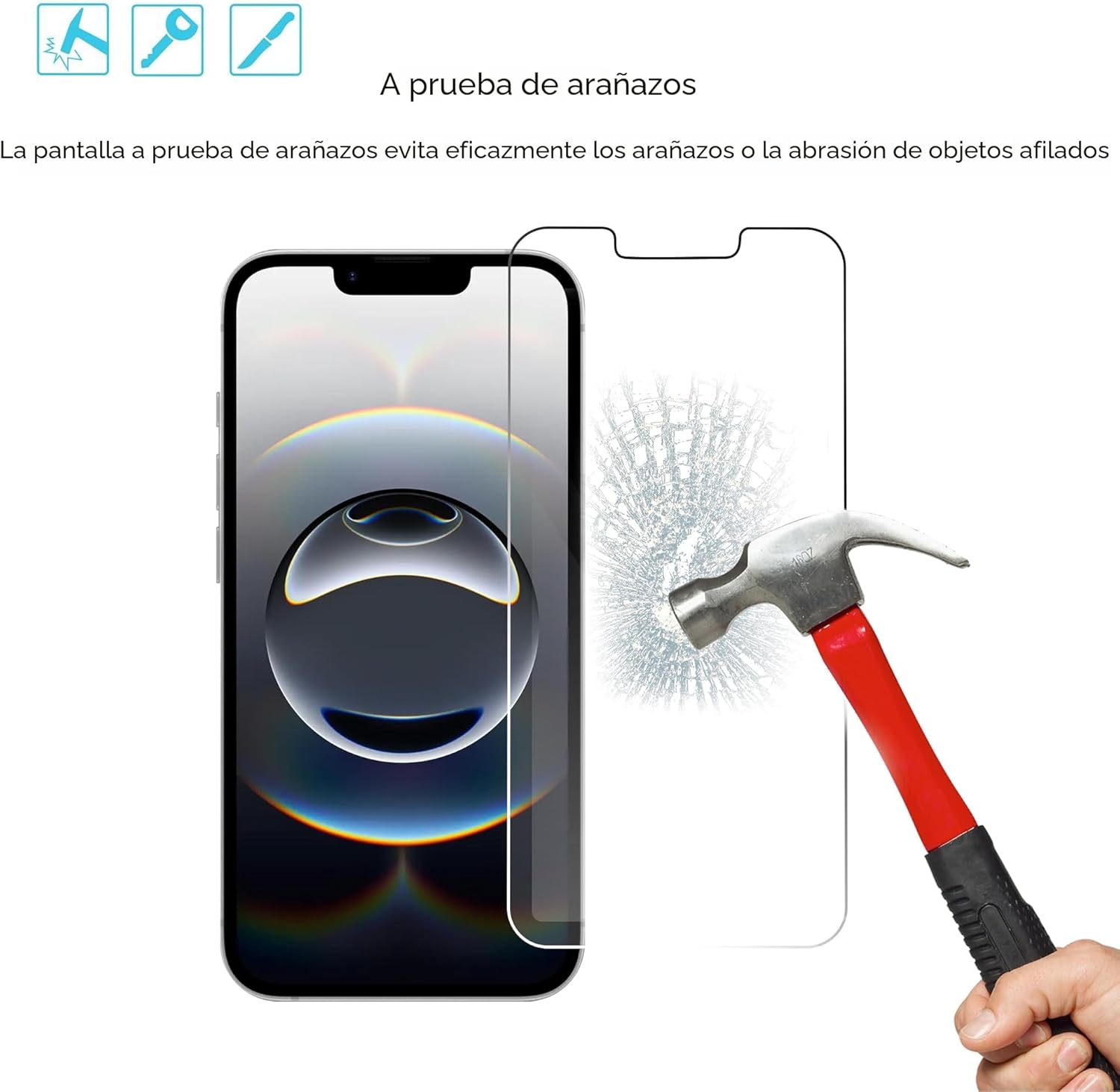 Protector de Pantalla Cristal Templado - Dureza 9H contra golpes y Rayaduras