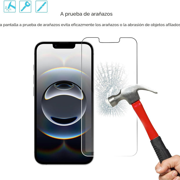 Protector de Pantalla Cristal Templado - Dureza 9H contra golpes y Rayaduras