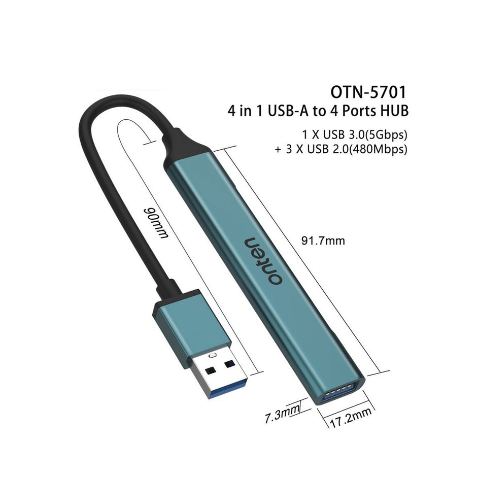 Hub USB con 4 Puertos – Expansor para Laptop