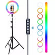 Aro de Luz LED RGB con Base Ajustable para Celular – Ideal para Selfies, Videos y Videollamadas
