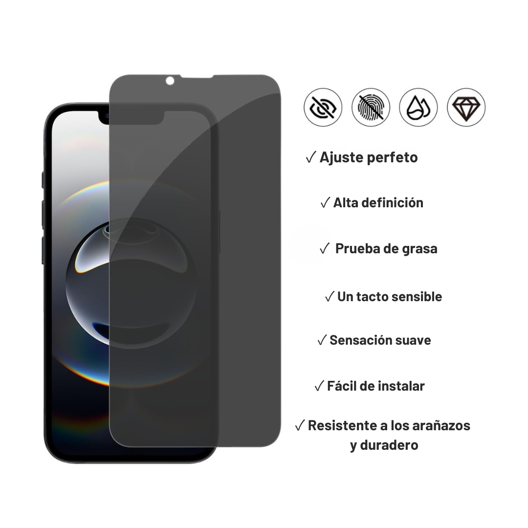 Protector de Pantalla de Privacidad – Dureza 9H contra golpes, rayaduras y tecnología Antiespía