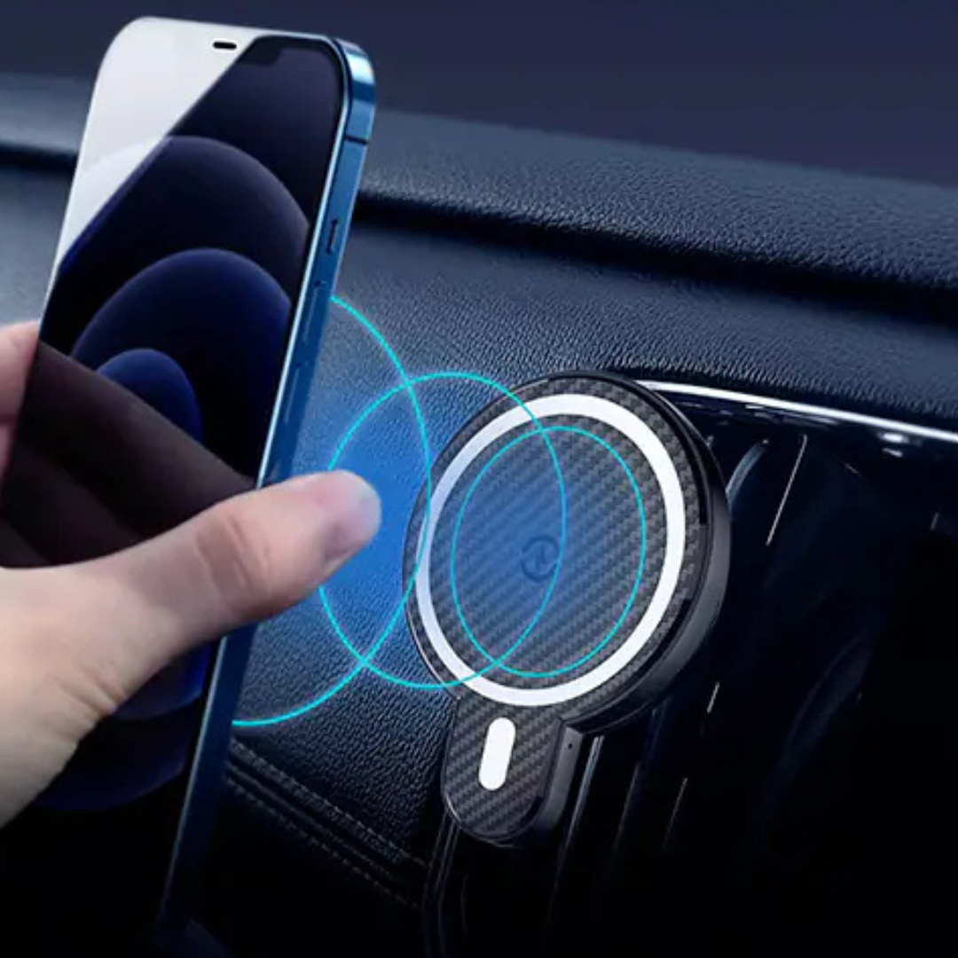 Holder para Auto con Cargador Inalámbrico MagSafe – Soporte y Carga Rápida para iPhone