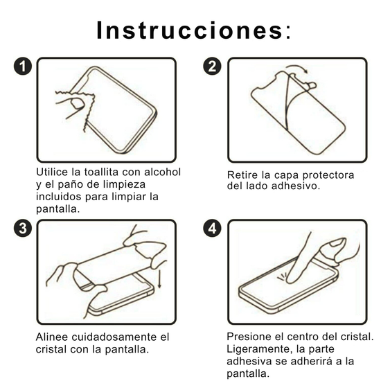 Protector de Pantalla Cristal Templado - Dureza 9H contra golpes y Rayaduras