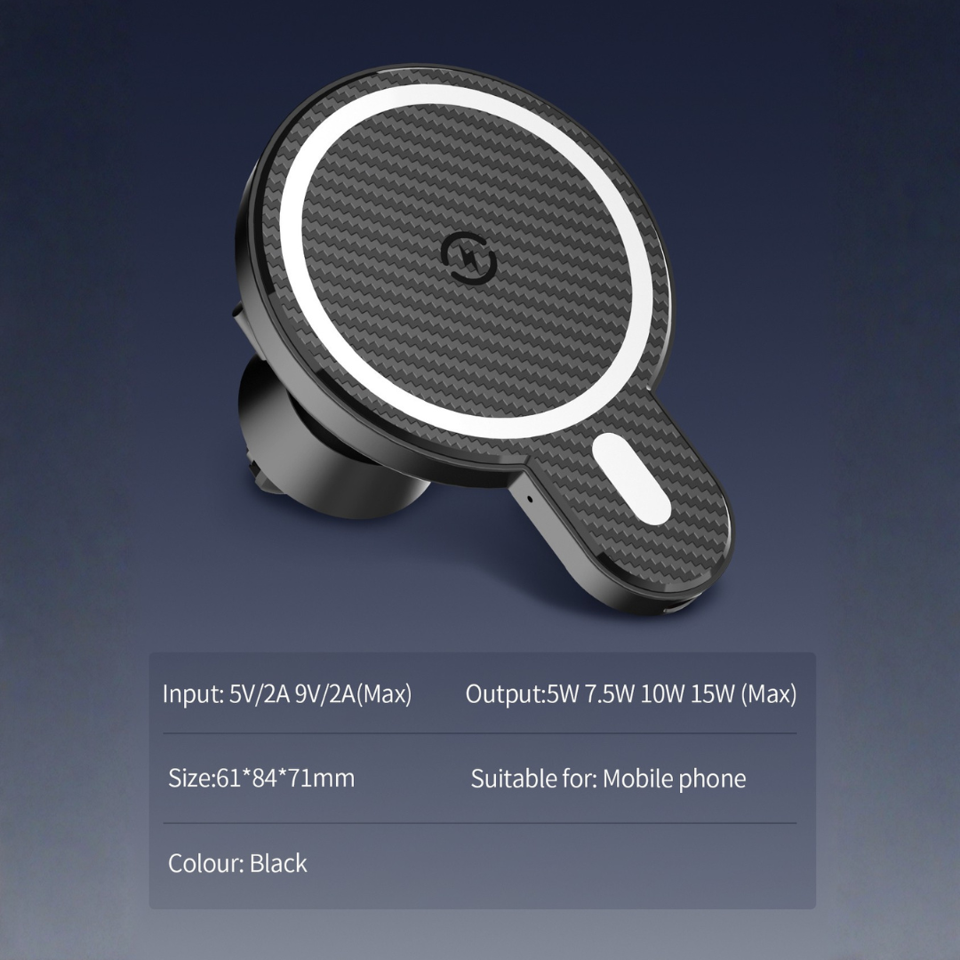 Holder para Auto con Cargador Inalámbrico MagSafe – Soporte y Carga Rápida para iPhone