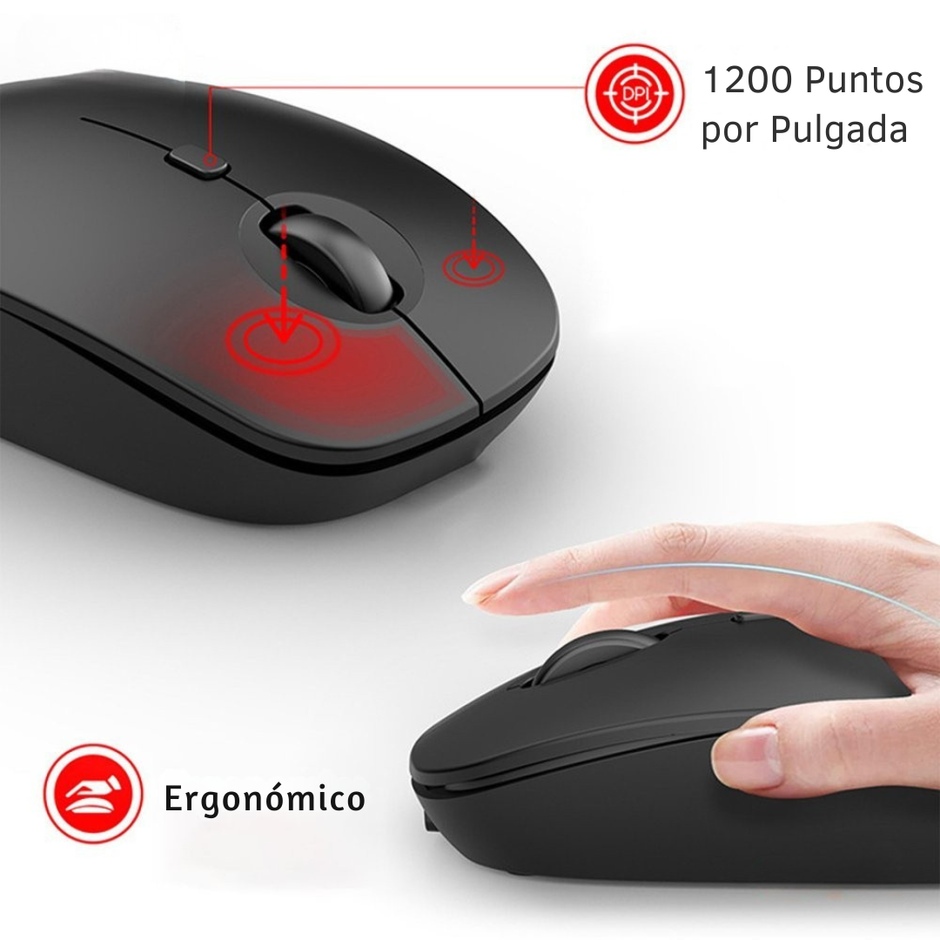 Mouse Inalámbrico – Conexión USB, Precisión y Comodidad para Laptop y PC