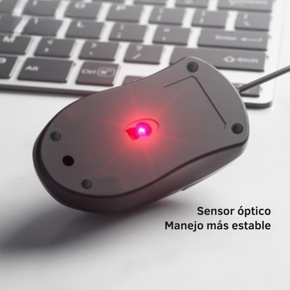 Mouse Óptico USB para Computadora – Precisión y Comodidad