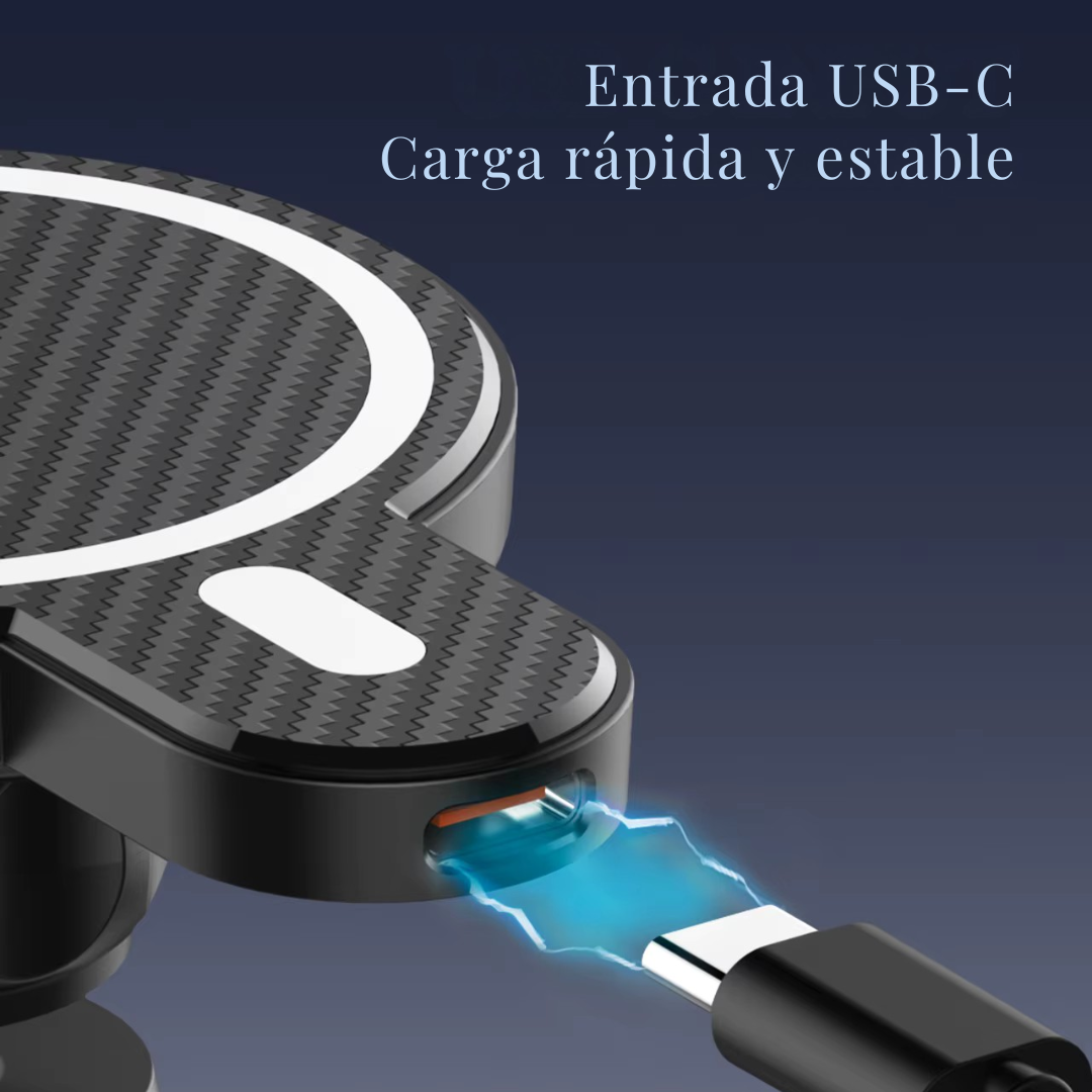 Holder para Auto con Cargador Inalámbrico MagSafe – Soporte y Carga Rápida para iPhone