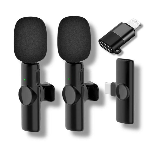 Micrófono de Solapa Inalámbrico – Compatible con Tipo C y iPhone