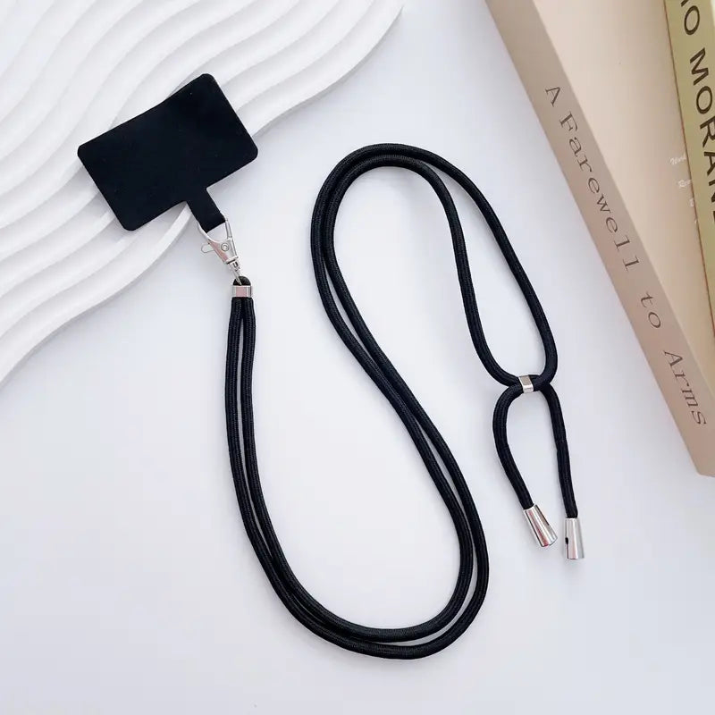 Strap Porta Celular Universal – Correa Negra con Cordón Ajustable