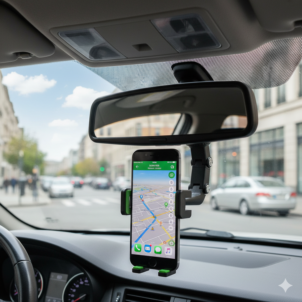 Holder para Retrovisor de Auto – Soporte Ajustable y Universal para Celular