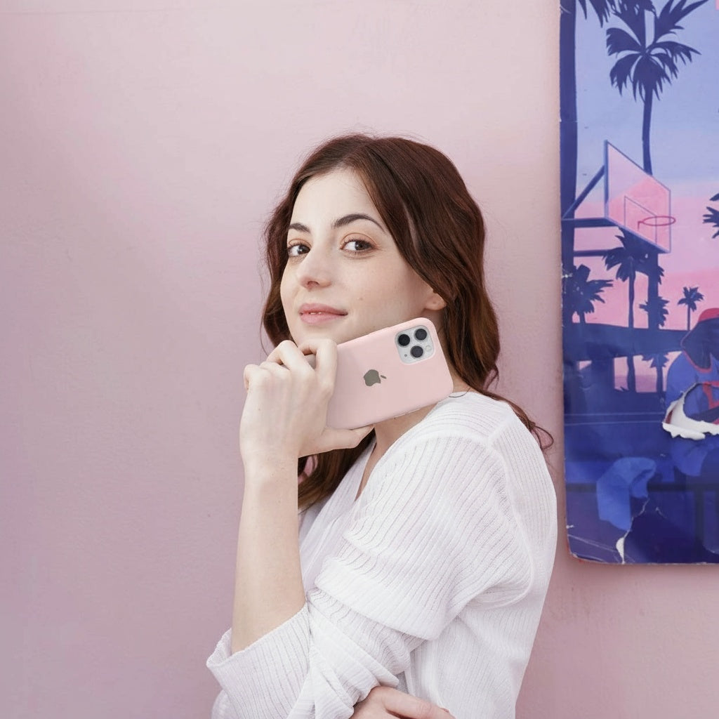 Silicone Cover de iPhone Rosado