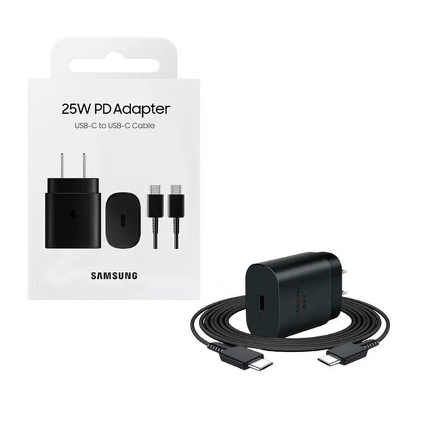 Cargador Samsung 25W con Cable Doble Tipo C – Carga Rápida y Completa