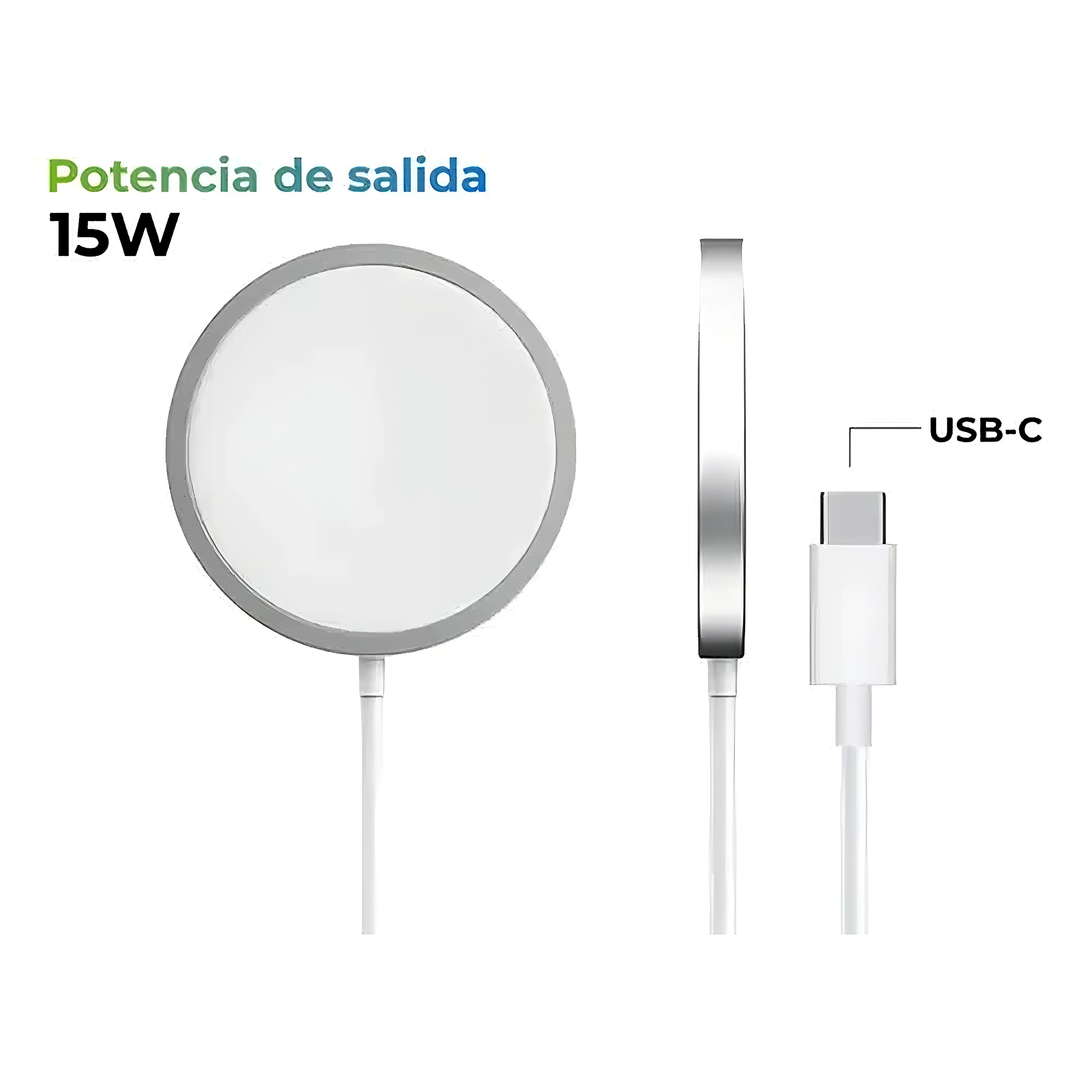 Cargador MagSafe 15W para iPhone – Inalámbrico, Rápido y Seguro
