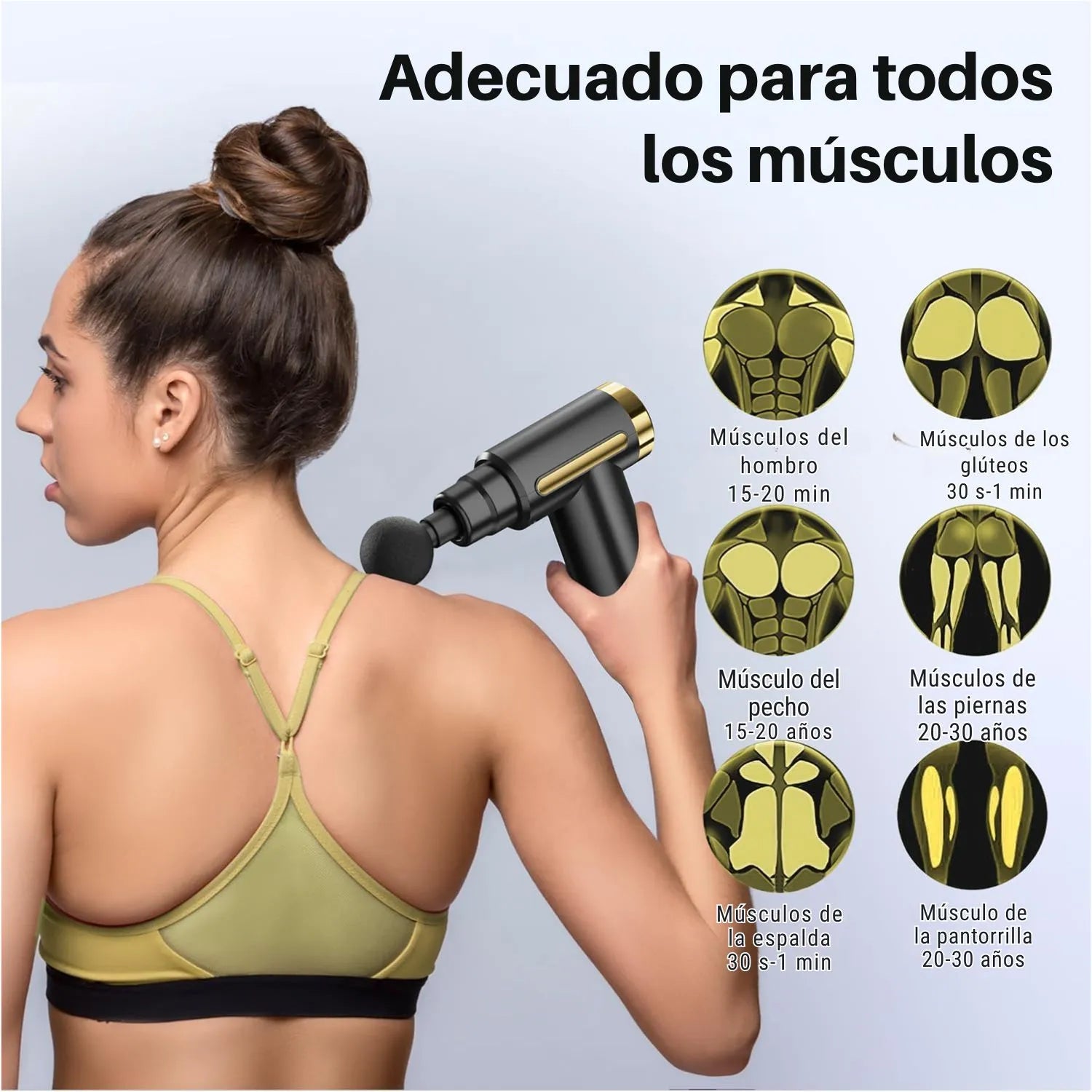 Pistola de Masajes Muscular con Varios Cabezales – Alivio para Cuerpo y Músculos